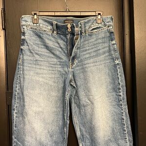 Banana republic, high-rise, wide leg cropped denim jean